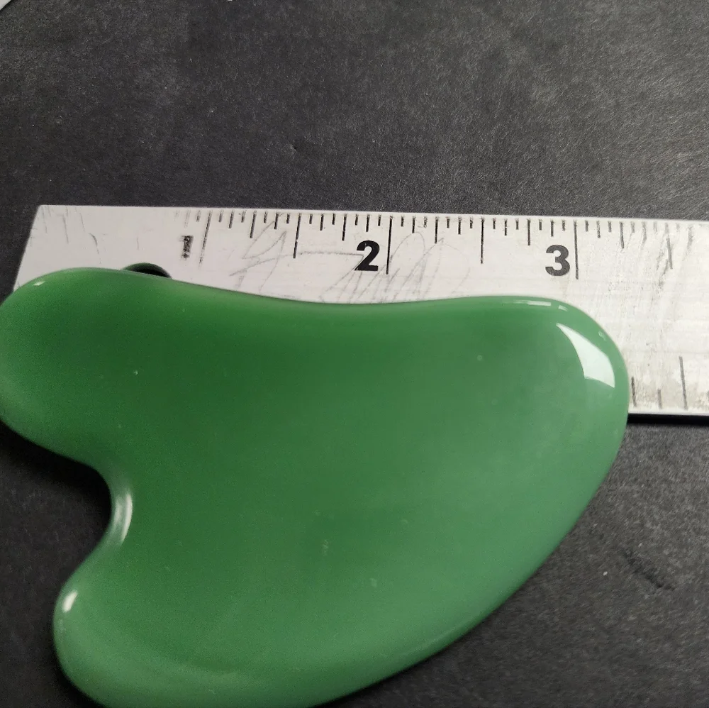 Gua Sha Facial Body‎ Massage Tool Green Jade Lymphatic Drainage New 626